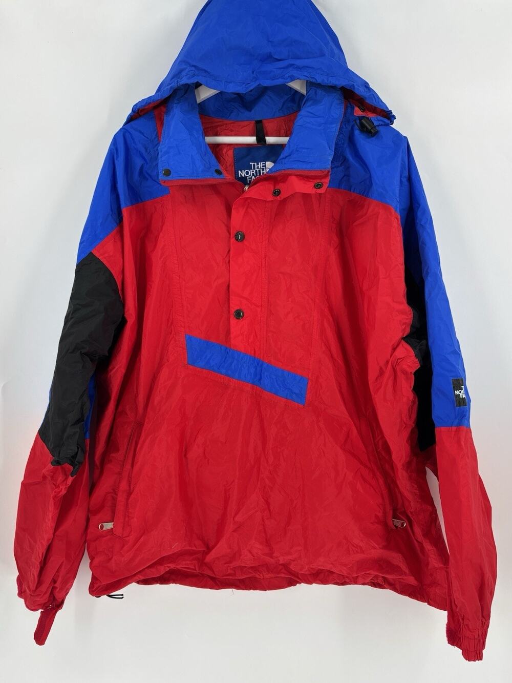 Vintage 80s 90s North Face Goretex Colorblock Nylon Jacket Mens XL Red Blue USA